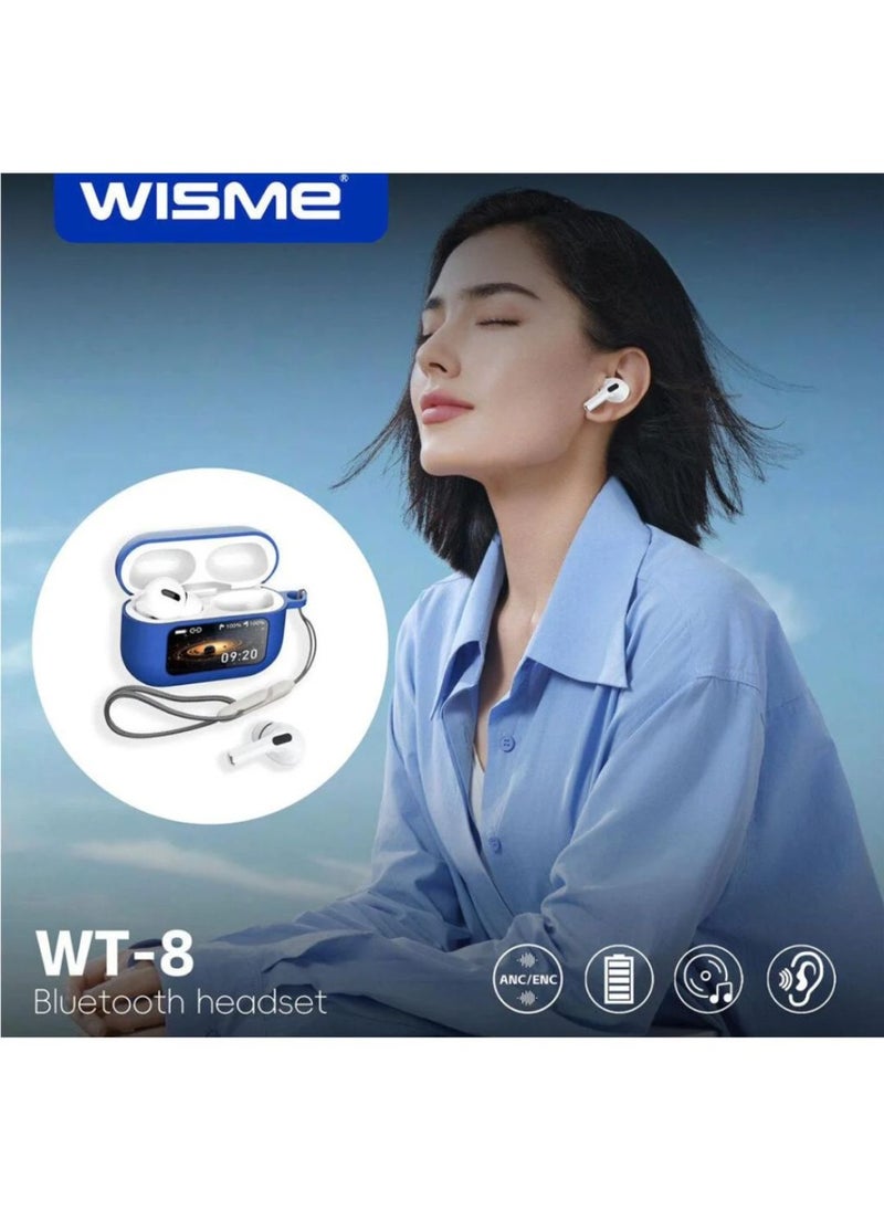 WISME WT-8 Smart Earbuds: AMOLED Touchscreen, ANC, GPS & 260mAh Battery