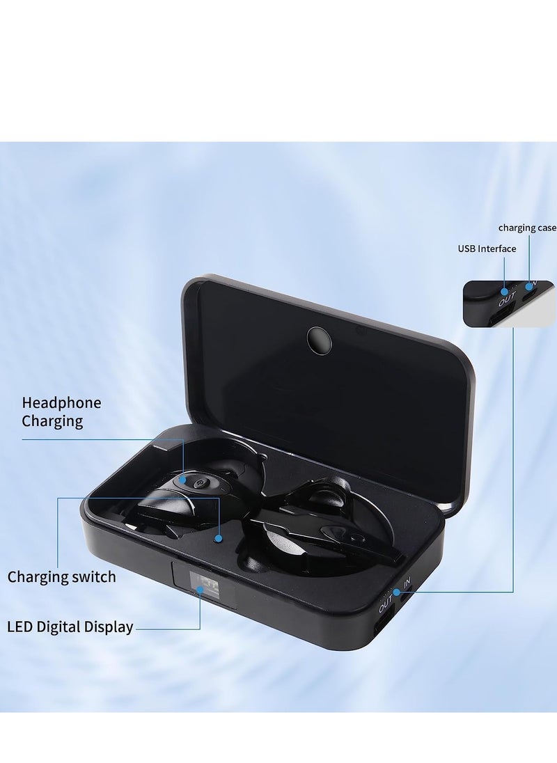 Bluetooth Headset Wireless, Hanging Ear Bluetooth Earphone with Microphone, Standby Time 160 Hours, for Business Office Driving, Supports iPhone Android PS3 Headphones + Charging Case  Style 5