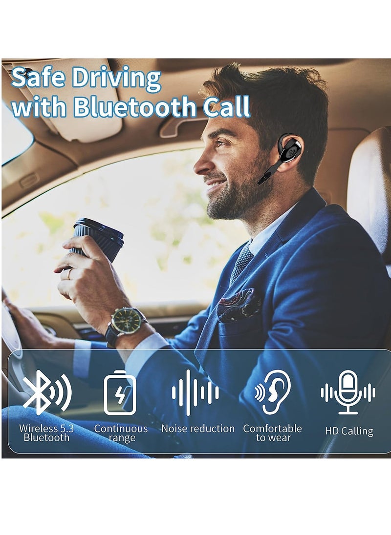 Bluetooth Headset Wireless, Hanging Ear Bluetooth Earphone with Microphone, Standby Time 160 Hours, for Business Office Driving, Supports iPhone Android PS3 Headphones + Charging Case  Style 5