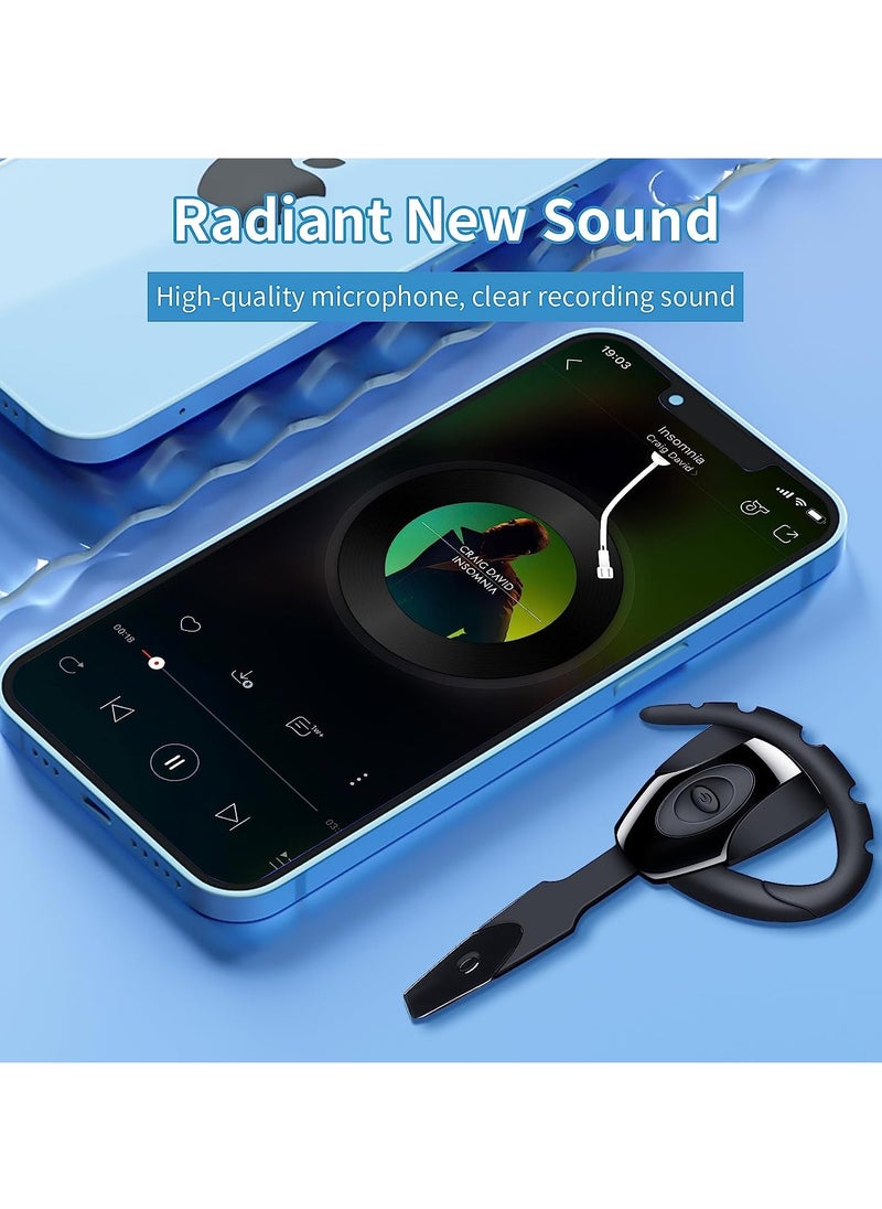 Bluetooth Headset Wireless, Hanging Ear Bluetooth Earphone with Microphone, Standby Time 160 Hours, for Business Office Driving, Supports iPhone Android PS3 Headphones + Charging Case  Style 5