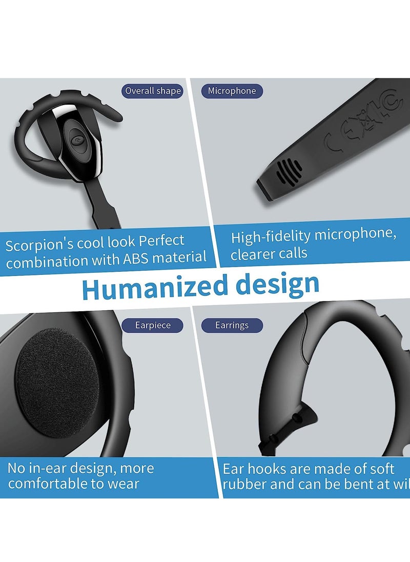 Bluetooth Headset Wireless, Hanging Ear Bluetooth Earphone with Microphone, Standby Time 160 Hours, for Business Office Driving, Supports iPhone Android PS3 Headphones + Charging Case  Style 5