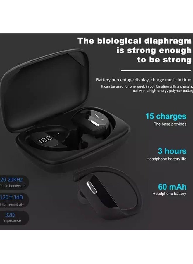 T17 TWS Bluetooth Headset Display Power Noise Reduction Ear-Hanging Sports Wireless Bluetooth Headset