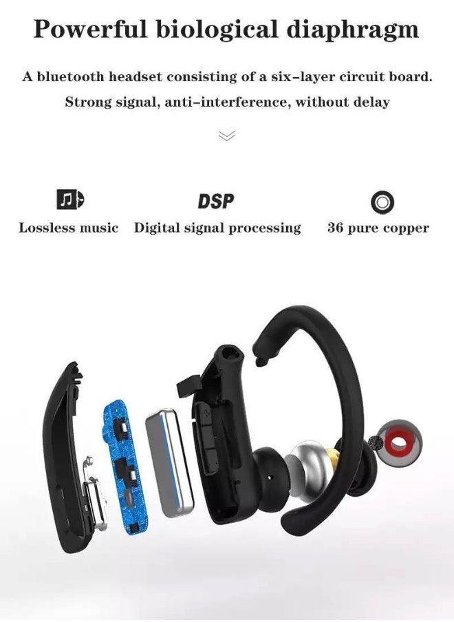 T17 TWS Bluetooth Headset Display Power Noise Reduction Ear-Hanging Sports Wireless Bluetooth Headset