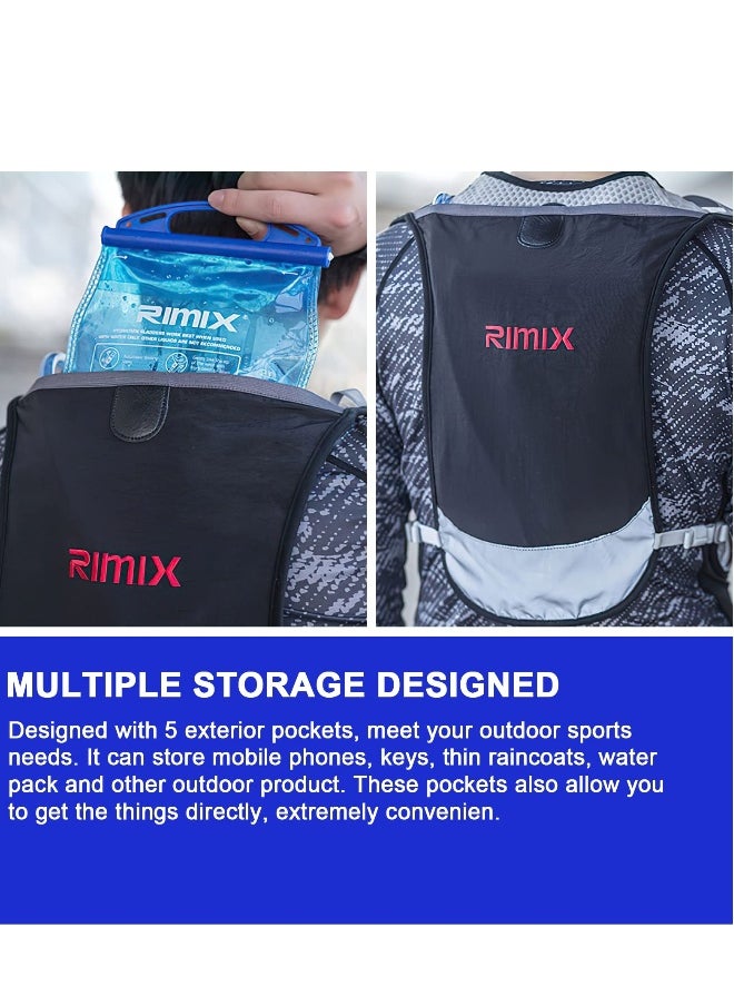 Hydration Backpack Pack with 5L Water Bladder, Hydration Water Backpack with Hydration Bladder Hiking Running Cycling Biking Water Backpack for Men and Women(black)