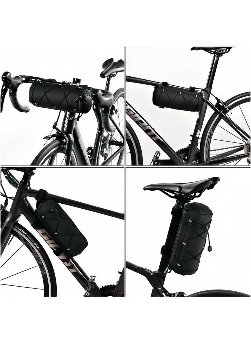 Bike Handlebar Bag,Bicycle Handlebar bag,Bike Frame Bag with Shoulder Strap,Bicycle Front Bag Fram Storage Roll Bag Mountain Road Bikes Bicycle Accessories, Bike Pouch for Bicycle