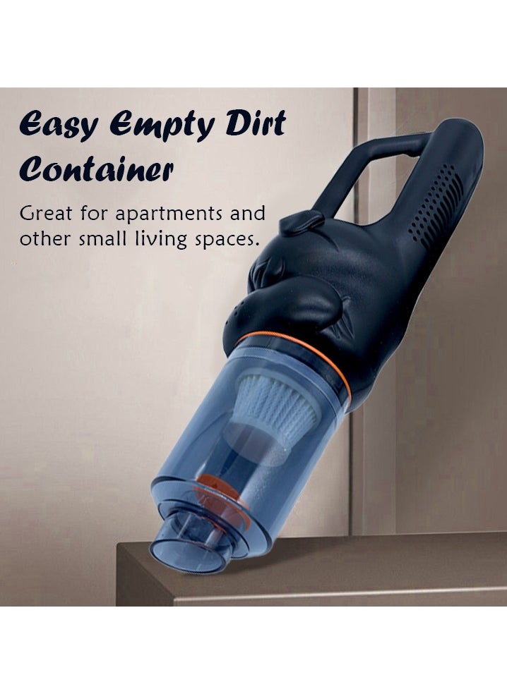 Cordless Handheld Vacuum Cleaner – Portable Car Vacuum with Brushless Motor, Type-C Charging, Reusable Filters & Attachments – Lightweight Mini Vacuum for Home, Office, Pet Hair & Kitchen Cleaning