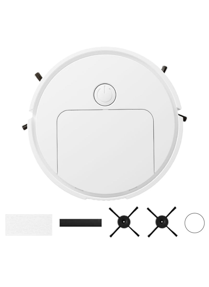 Robot Vacuum and Mop Combo,Household Vacuum Cleaners Robot Vacuum Cleaners for Home Office,Intelligent Fully Automatic Sweeping Robot,Ideal for Pet Hair,Hard Floor,Low Carpet (White)