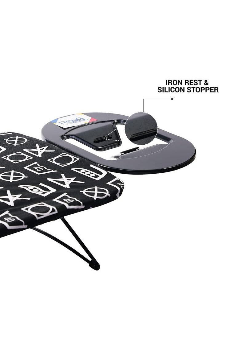 Peng Essentials Zurich Tabletop Ironing Board with Iron Rest Black 73x34 cm Surface Wall Mountable Iron Rest with Silicon Pad HeatResistant SpaceSaving Iron Table for Ironing Clothes