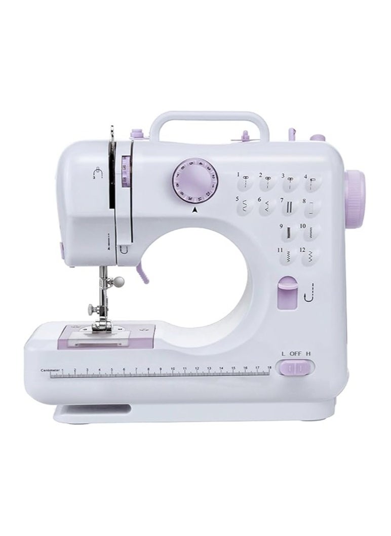 Household Sewing Machine – 12 Stitches Mini Multifunction Electric Sewing Machine with Double Speed, Double Thread, Foot Pedal, and Accessories