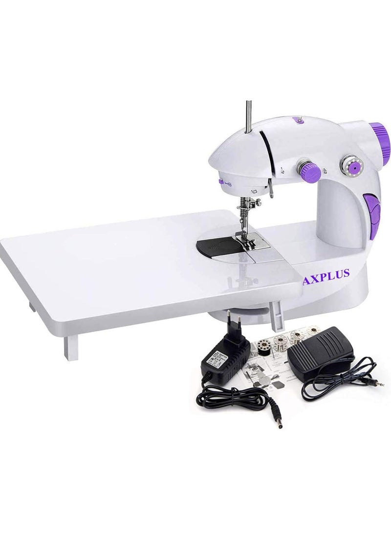 CHILLAXPLUS mini sewing machine stitching machine for home portable sewing machine electric sewing machine with table setWhite