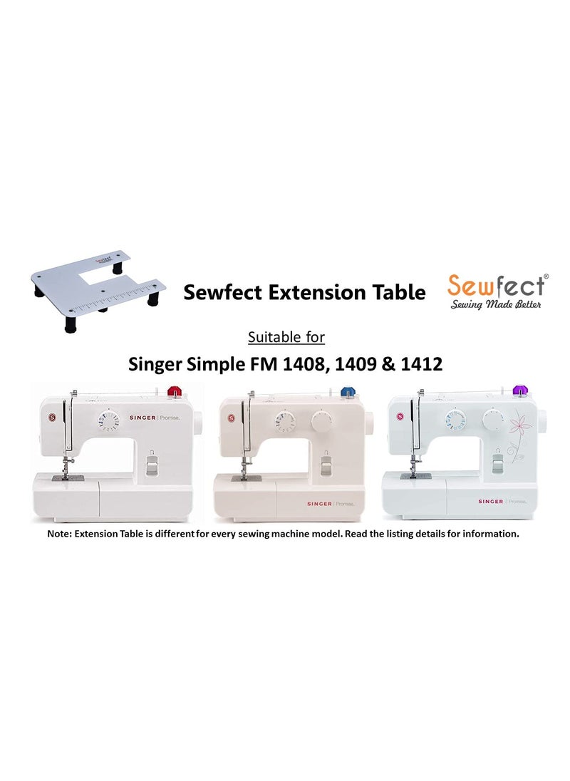 Sewfect Sewing Machine Extension Table Suitable for Singer Promise 1408 1409 1412 Merritt 1409 Automatic Sewing Machine Regular Size 115 x 15