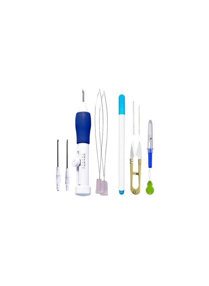Punch Needle Embroidery Set 3 Sizes with Needle Threader Embroidery Pen Sewing Craft Tools for DIY Craft