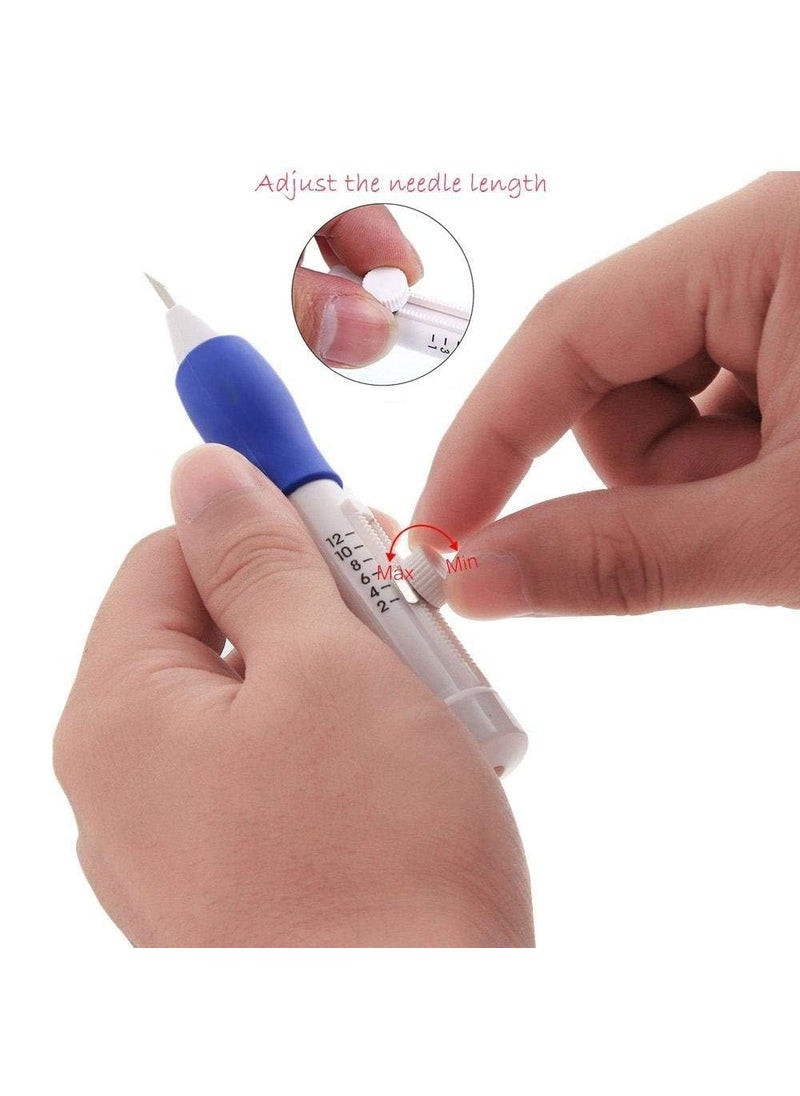 Punch Needle Embroidery Set 3 Sizes with Needle Threader Embroidery Pen Sewing Craft Tools for DIY Craft
