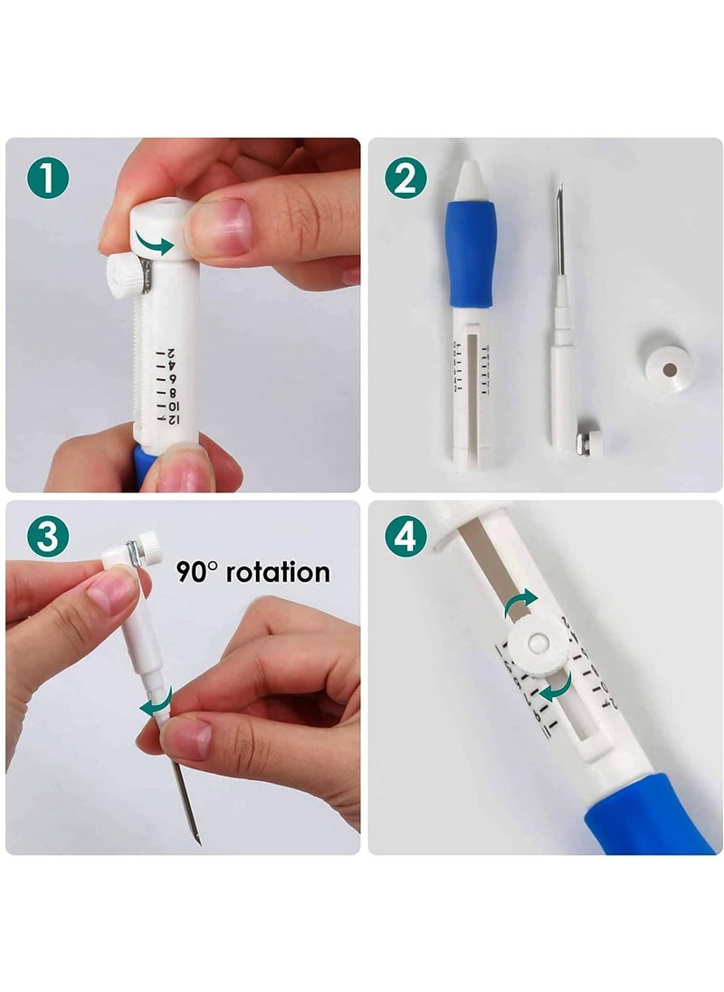 Punch Needle Embroidery Set 3 Sizes with Needle Threader Embroidery Pen Sewing Craft Tools for DIY Craft