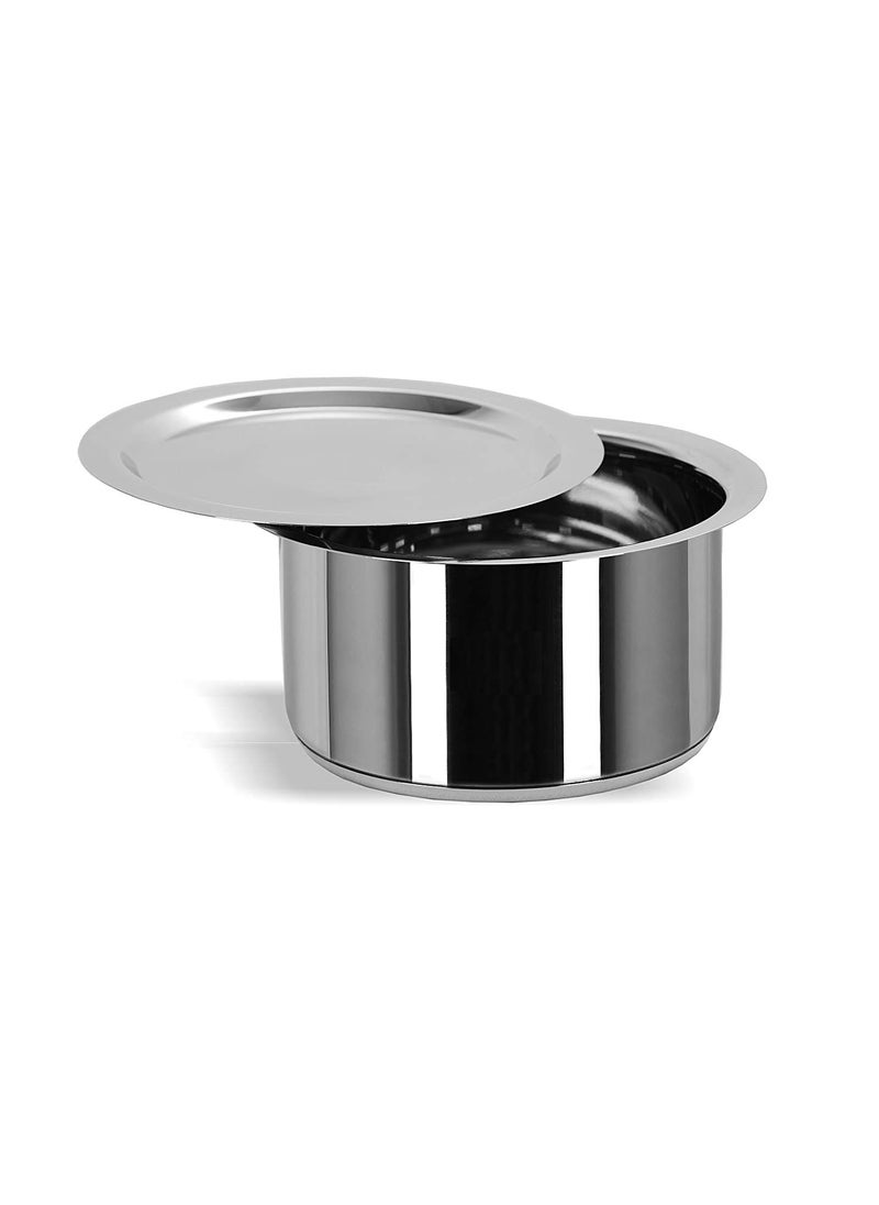Bartan Star Stainless Steel Flat Induction Bottom Tope with Lid 4000ml