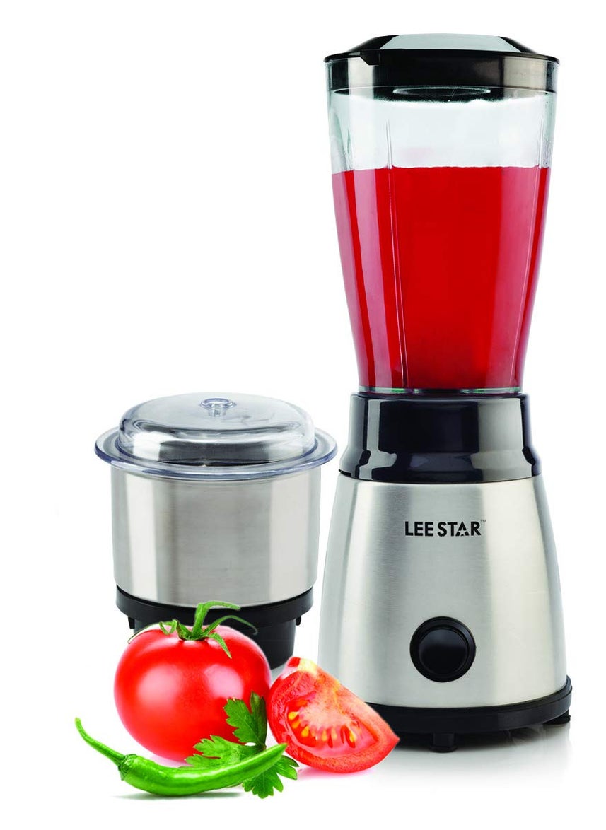 LEE STAR LE802 Electric Blender Grinder Mixer With Heavy Duty Powerful Motor for Kitchen With Stainless Steel Grinder Jar for Ghee Butter Smoothies Puree Juices Milk Shakes Batter 400 Watts