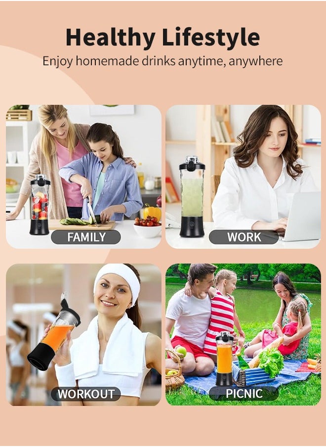 Portable Blender 600ML Electric Juicer Fruit Mixers 4000mAh USB Rechargeable Smoothie Mini Blender Personal Juicer
