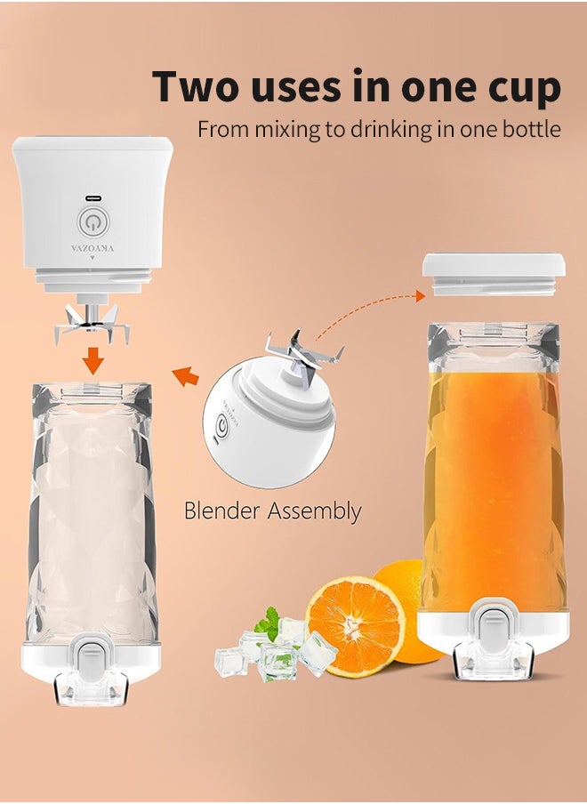 Portable Blender 600ML Electric Juicer Fruit Mixers 4000mAh USB Rechargeable Smoothie Mini Blender Personal Juicer
