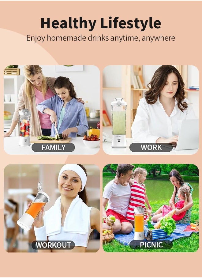 Portable Blender 600ML Electric Juicer Fruit Mixers 4000mAh USB Rechargeable Smoothie Mini Blender Personal Juicer