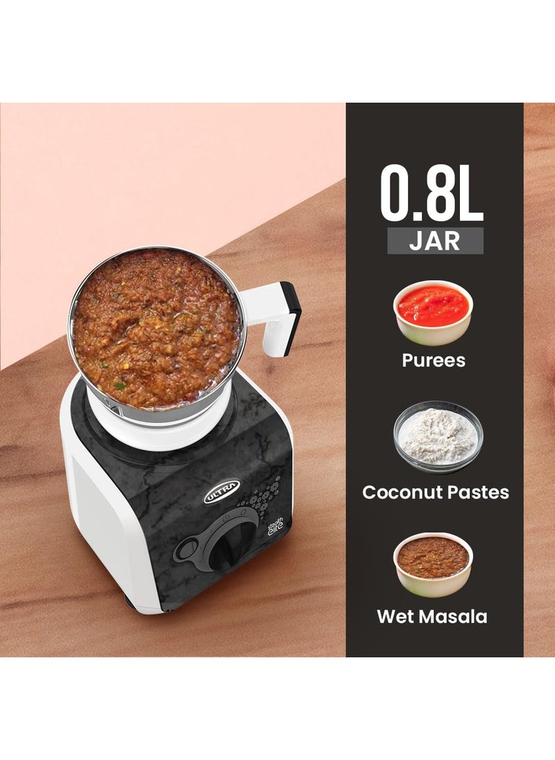 Stealth Elite MixerGrinder 750W AISI304 Food Grade SS Jars Blades Serrated Stainless Steel Blades ABS Body 3Jars Small 05L Medium 08L Large 15L 5 Year Motor Warranty Granite Black