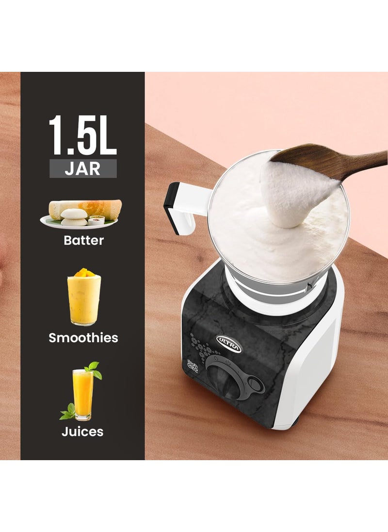 Stealth Elite MixerGrinder 750W AISI304 Food Grade SS Jars Blades Serrated Stainless Steel Blades ABS Body 3Jars Small 05L Medium 08L Large 15L 5 Year Motor Warranty Granite Black