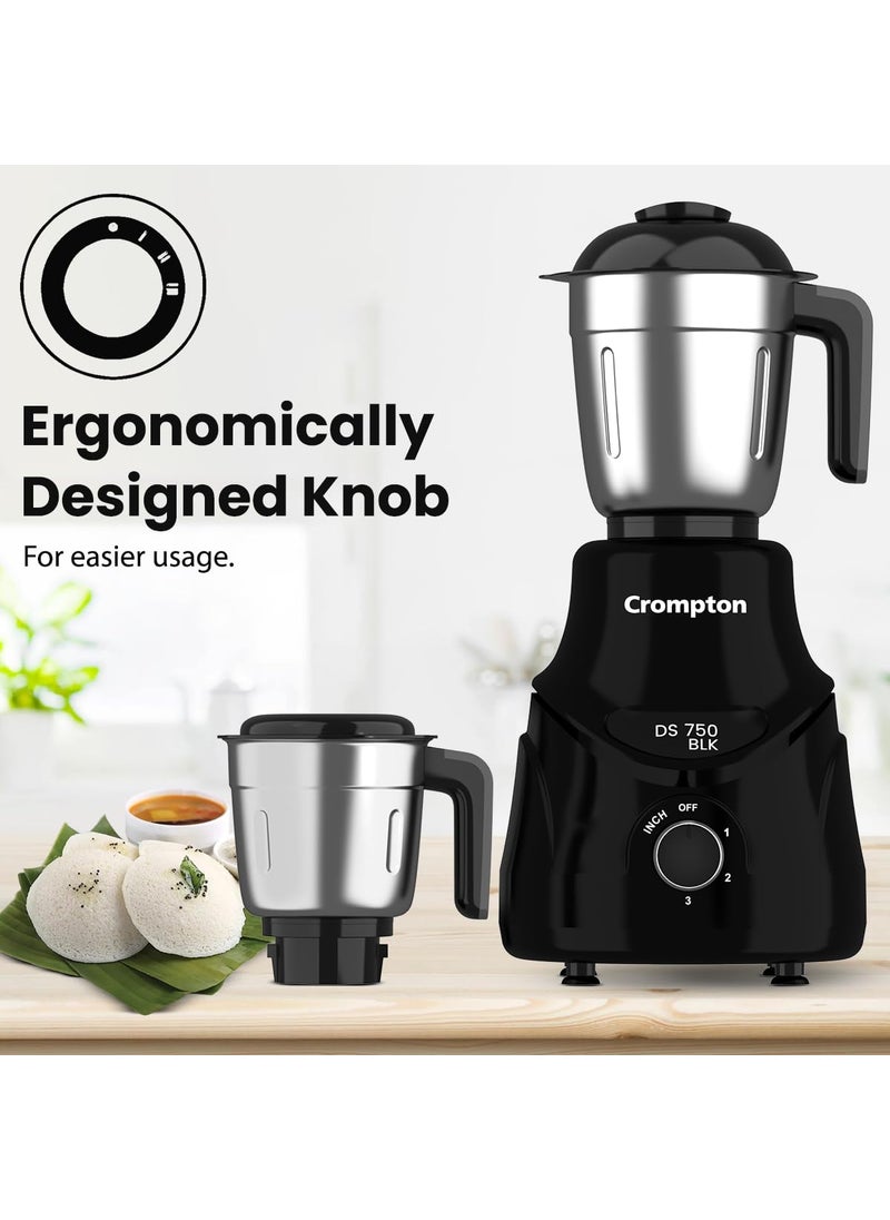 CROMPTON DS 750W Mixer Grinder 750W Powertron Motor for faster grinding results Motor VentX for durability 4 Jars 15L with FF 15 1L 04L 2 Years Warranty on Product Motor