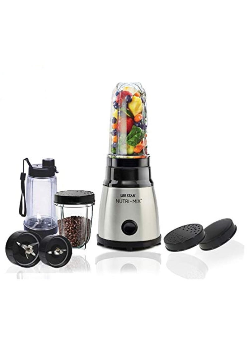 LEE STAR Stainless Steel Mixer Grinder With Blending Jar WetDry Grinding Jar And Blend And Serve Cup 400 Watts Le809 Plus