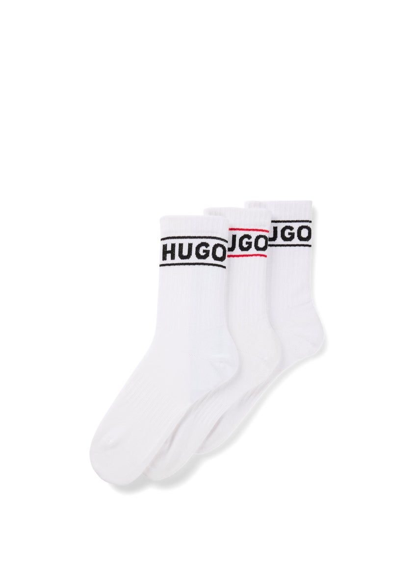 Three-pack of short-length socks with logo