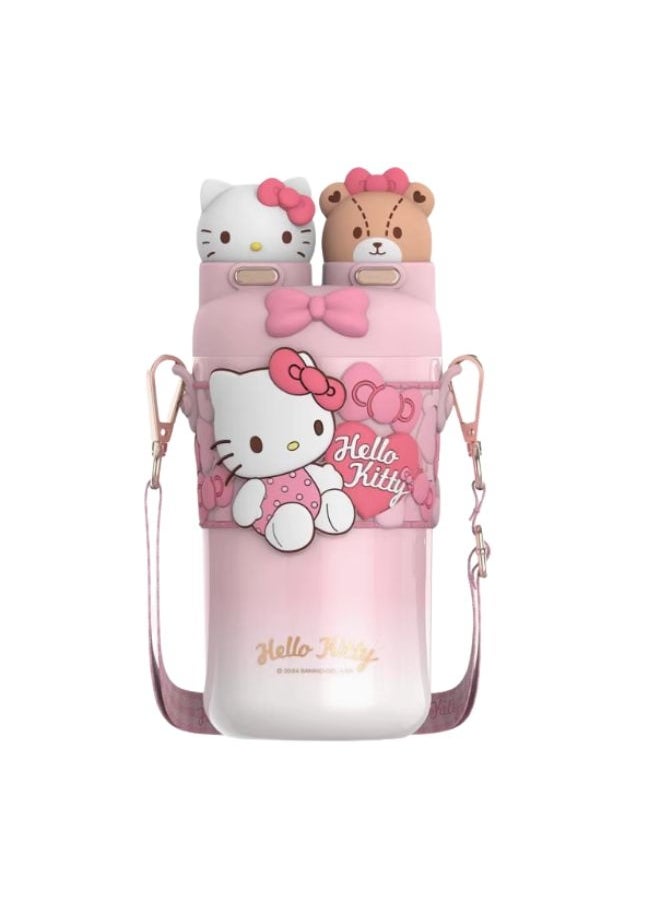 Sanrio Hello Kitty Insulated Stainless Steel Water Bottle with Strap 550 ML