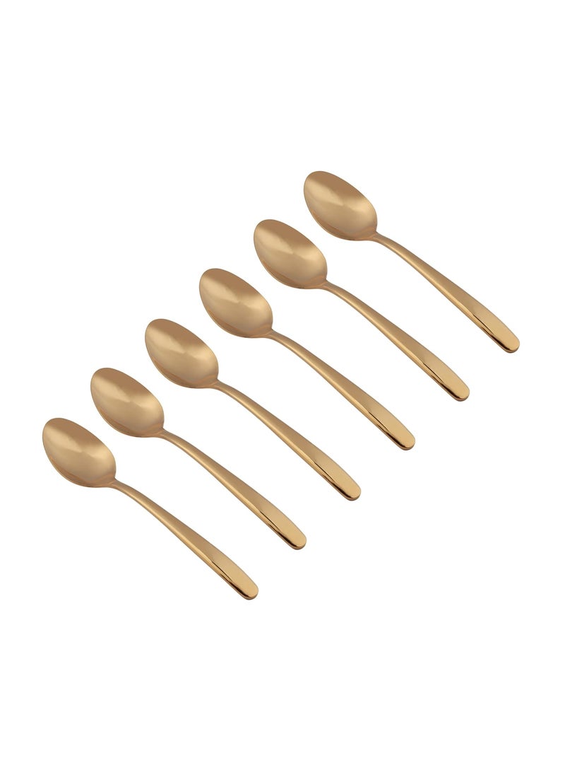 GROX Stainless Steel Premium Classic Teaspoon Gold Set of 6 13 cm