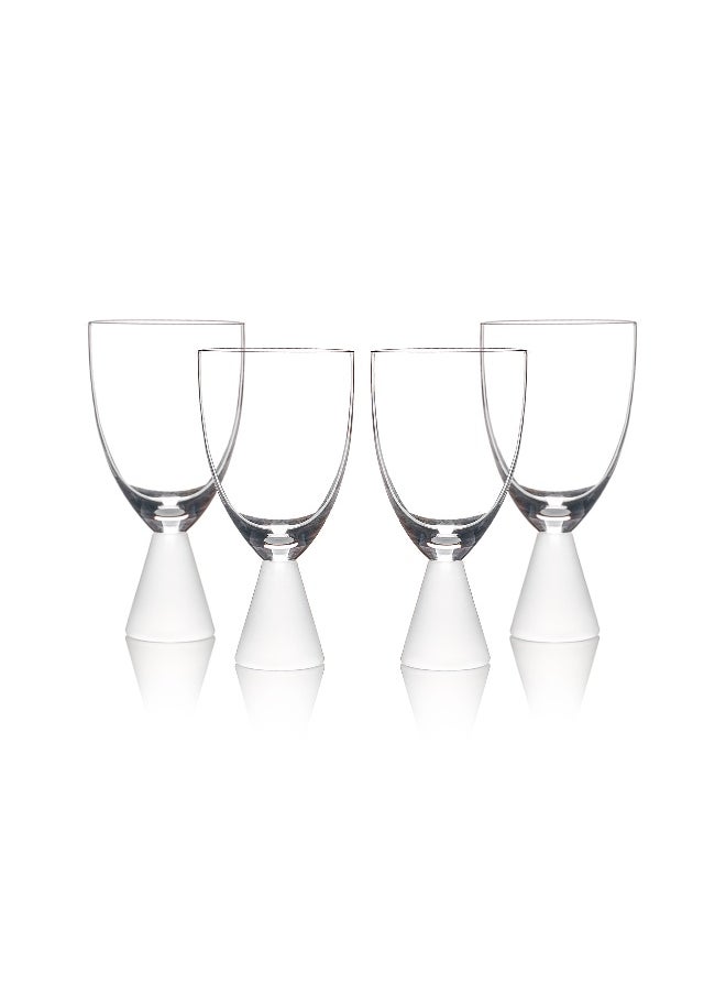 Stem Glass Set Clear Plain 4 Pcs Stem Glass