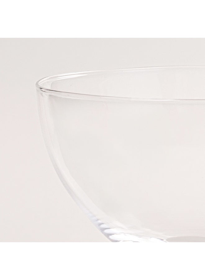 Stem Glass Set Clear Wide Top Plain 4 Pcs Stem Glass