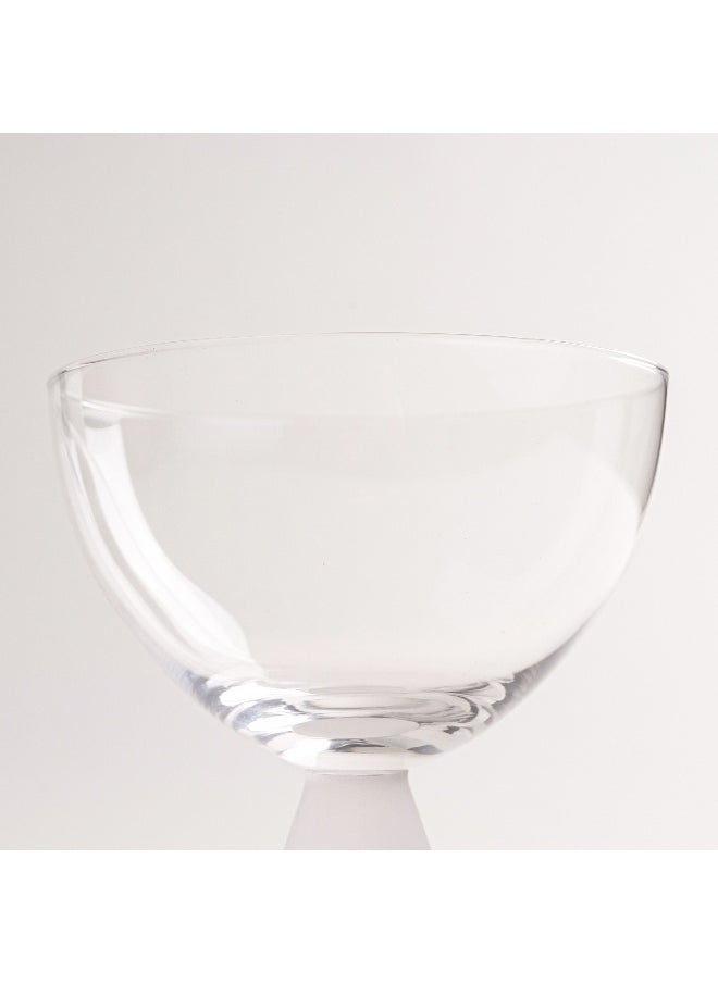 Stem Glass Set Clear Wide Top Plain 4 Pcs Stem Glass