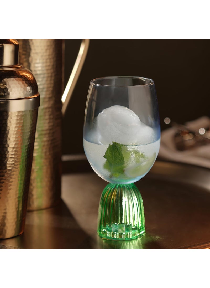 Pure Home Living Set of 2 Blue and Green Dual Tone Wine Glasses Ideal for Diwali Gifting Perfect for Party and Regular use