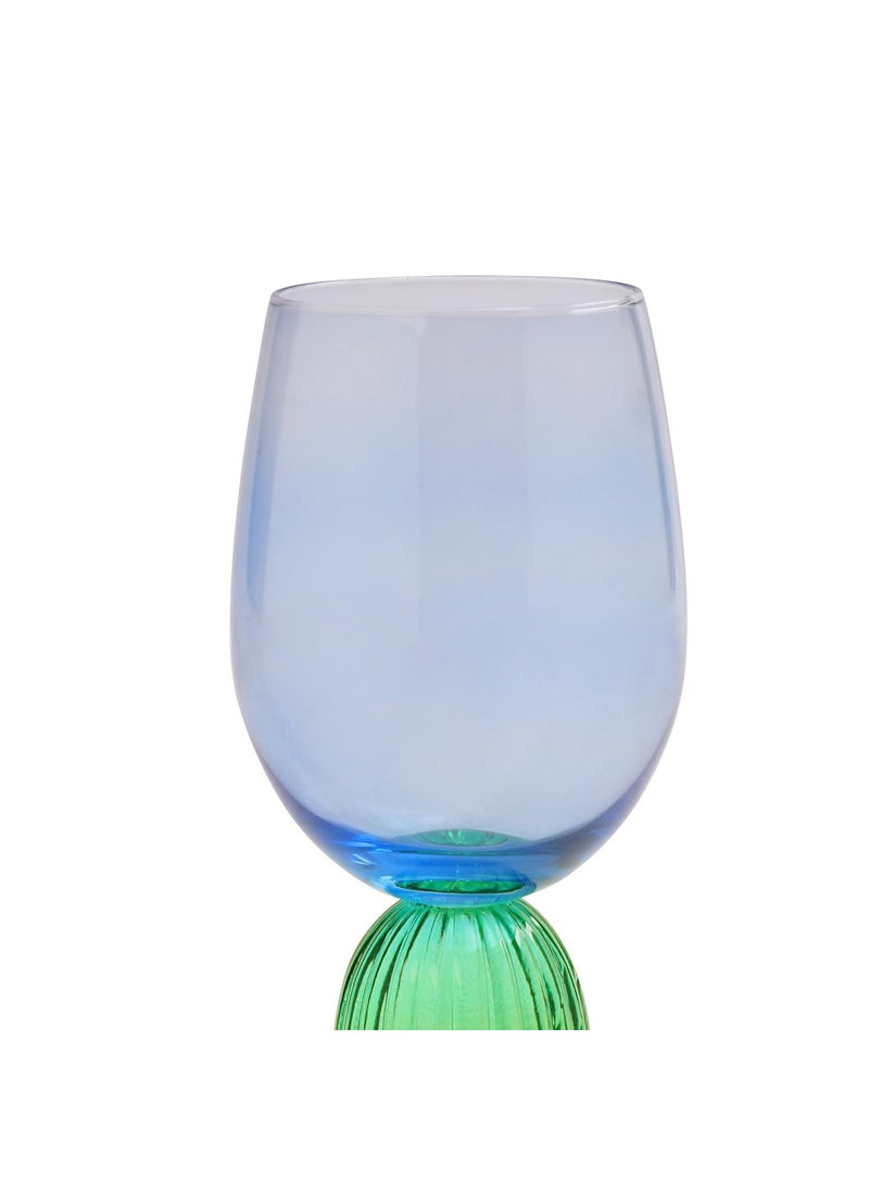 Pure Home Living Set of 2 Blue and Green Dual Tone Wine Glasses Ideal for Diwali Gifting Perfect for Party and Regular use