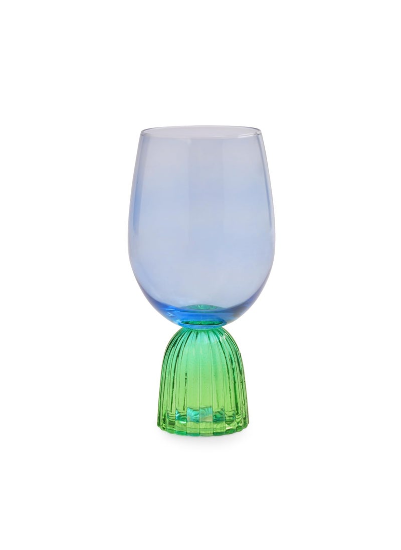 Pure Home Living Set of 2 Blue and Green Dual Tone Wine Glasses Ideal for Diwali Gifting Perfect for Party and Regular use