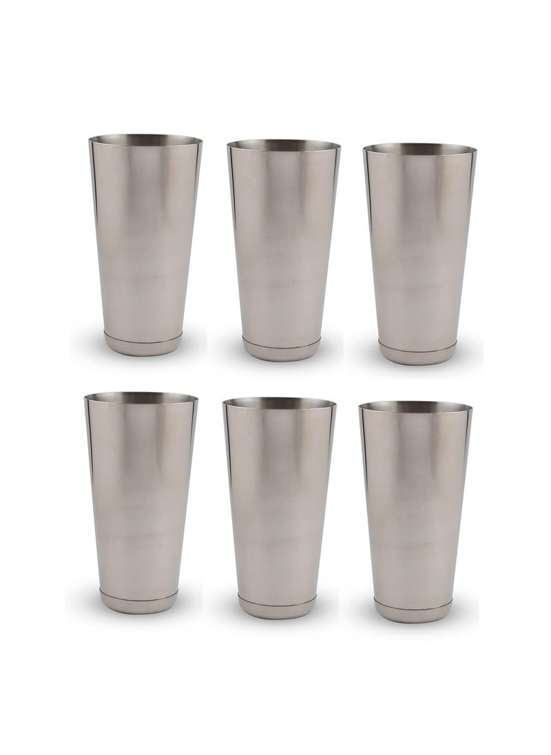 Dynore Stainless Steel Classy Mocktail and Lassi Glasses Set of 6 Large 750 Ml