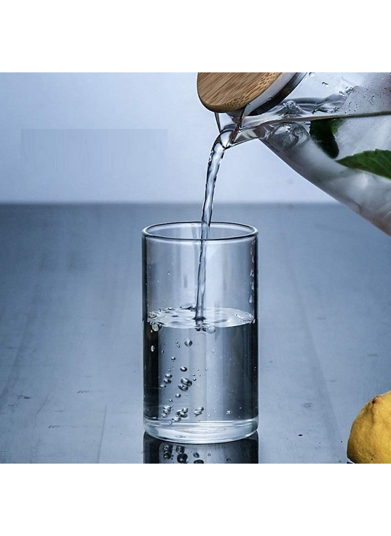 ISKO Crystal Cut Borosilicate Water Glasses 350 ml Set of 6 Transparent Long Glass Microwave SafeHeat ResistantDish Washer Juice Glass Plaza Tumbler