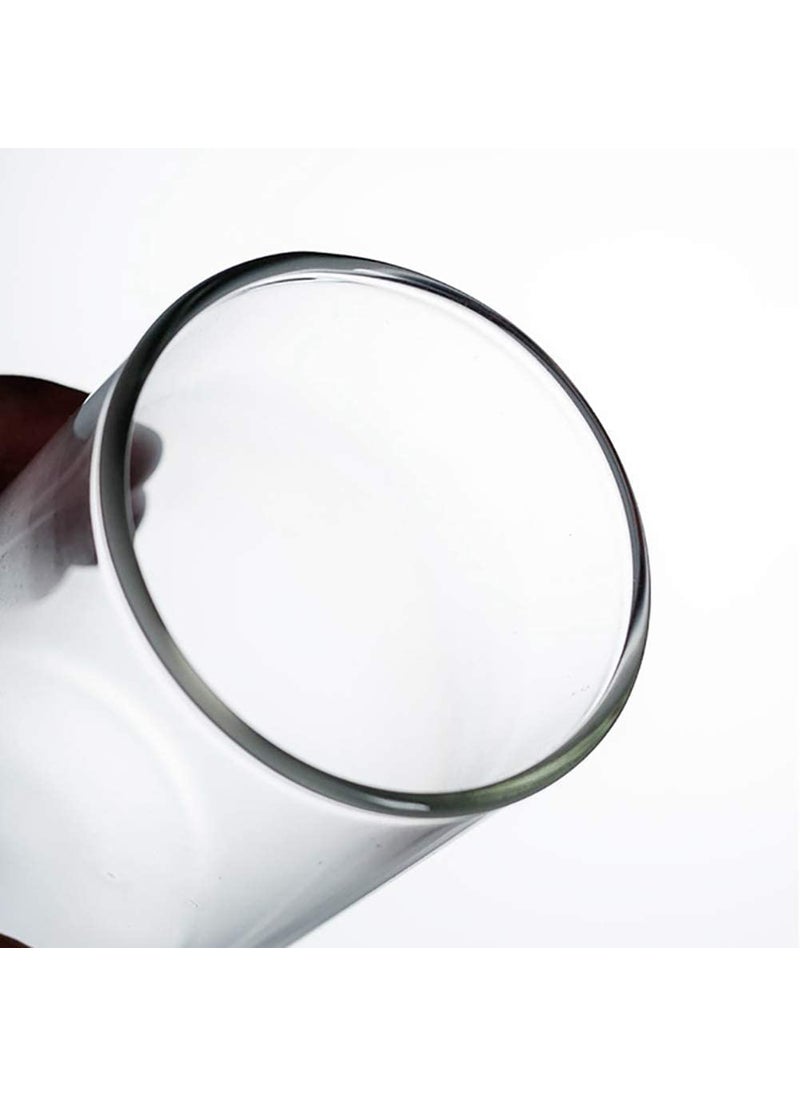 ISKO Crystal Cut Borosilicate Water Glasses 350 ml Set of 6 Transparent Long Glass Microwave SafeHeat ResistantDish Washer Juice Glass Plaza Tumbler