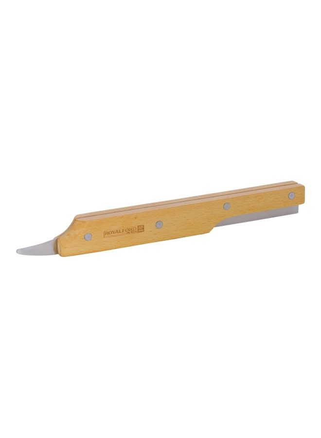 Coconut Cutter with Wooden Handle Coconut Driller Coconut Opener Knife Coconut Water Opener Helps Remove Coconut Flesh from Shell Coconut Splitter/Peeler/Scraper Silver/Brown