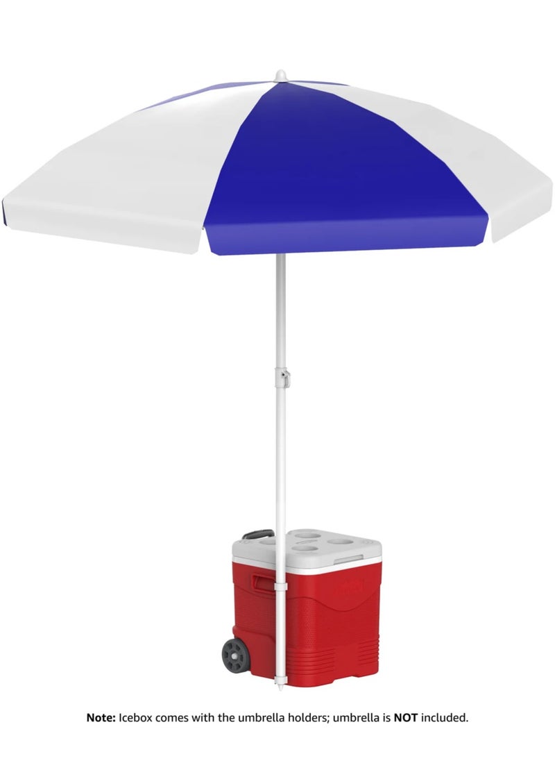 Cosmoplast 30L KeepCold Picnic Trolley Icebox with Umbrella Holder