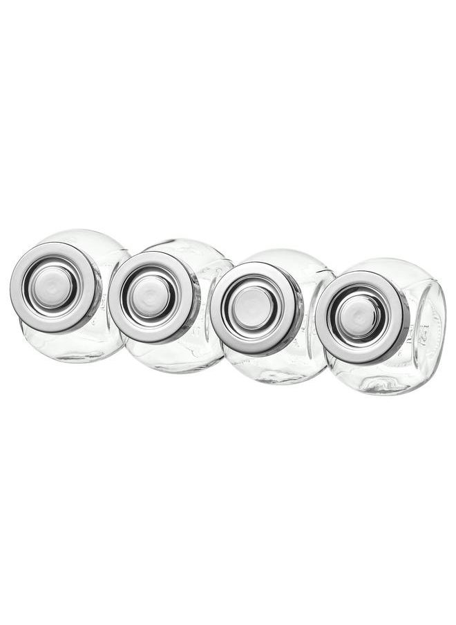 Spice jar, glass/aluminium-colour, 15 cl