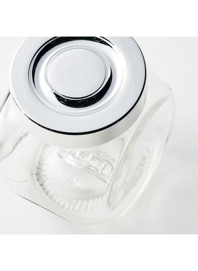 Spice jar, glass/aluminium-colour, 15 cl