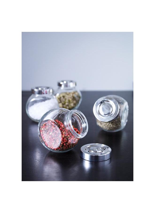Spice jar, glass/aluminium-colour, 15 cl