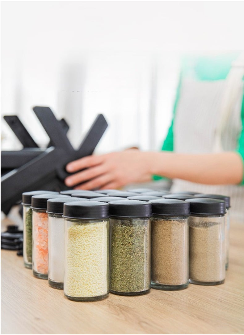 360 Rotating Spice Rack, 18PCS Jar Kitchen Spice Organizer, Seasoning Organizer Seasoning Rack Tower for Kitchen Countertop