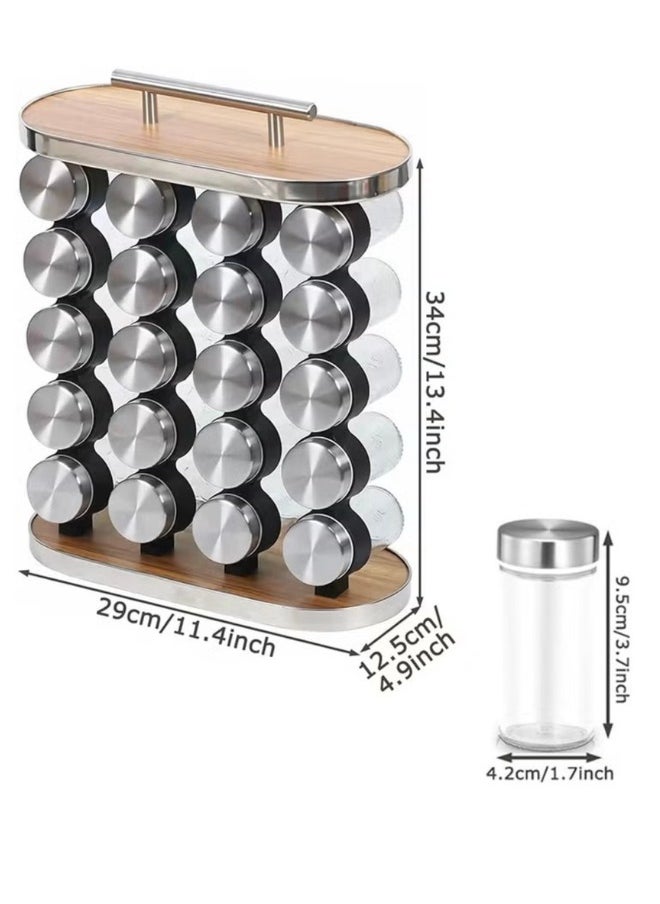 20 Piece Spice Jar Set with Spice Rack
