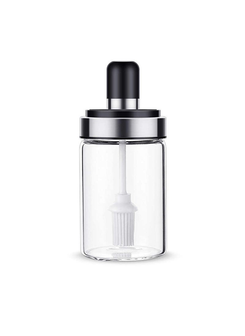 Femora Borosilicate Glass Brush Jar, Oil Jar, 250 ML, Pack of 1