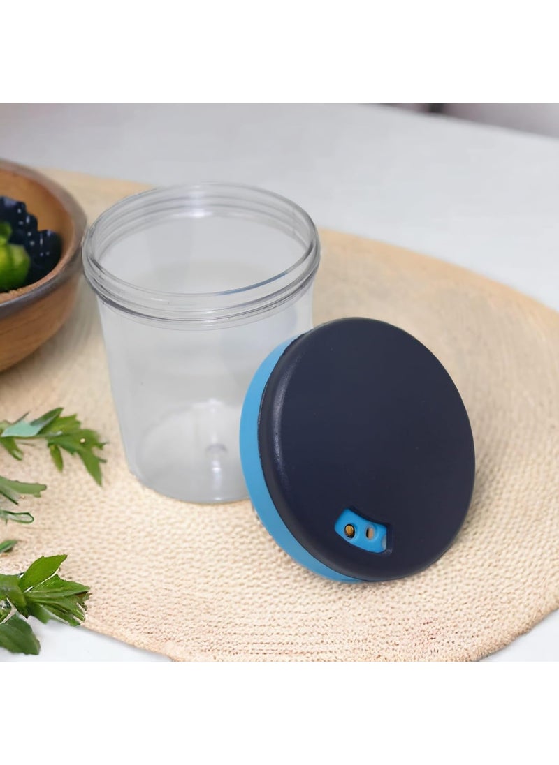 SIMRON MAKING LIFE SMART SIIMRON 360 Degree Revolving Spice Box Plastic Revolving Spice Salt Herb Rack Stand Masala Box Set 7Pieces Blue