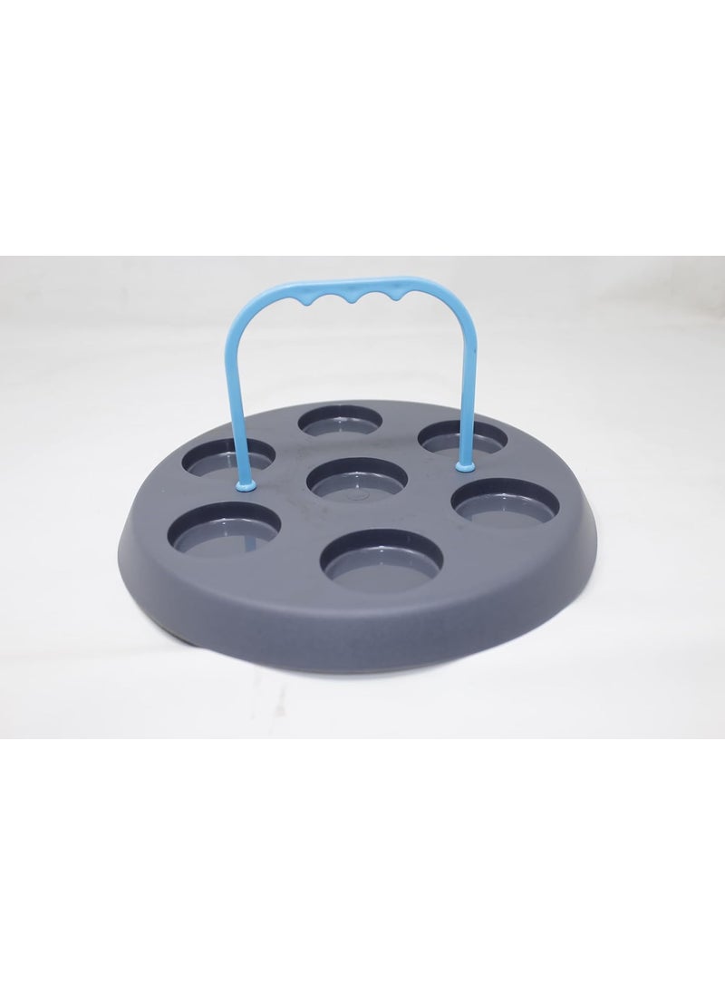 SIMRON MAKING LIFE SMART SIIMRON 360 Degree Revolving Spice Box Plastic Revolving Spice Salt Herb Rack Stand Masala Box Set 7Pieces Blue