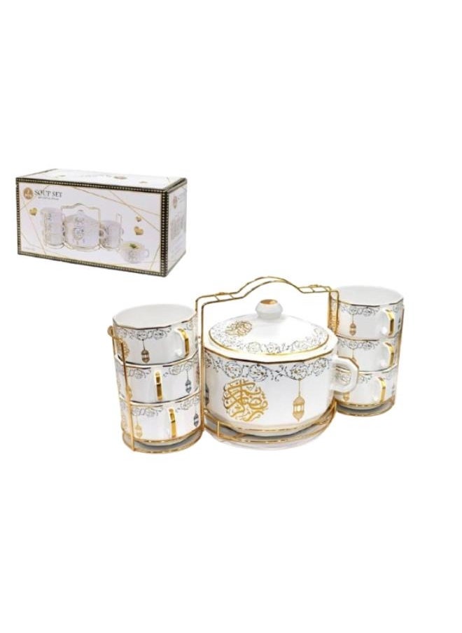 7-piece ceramic soup serving set